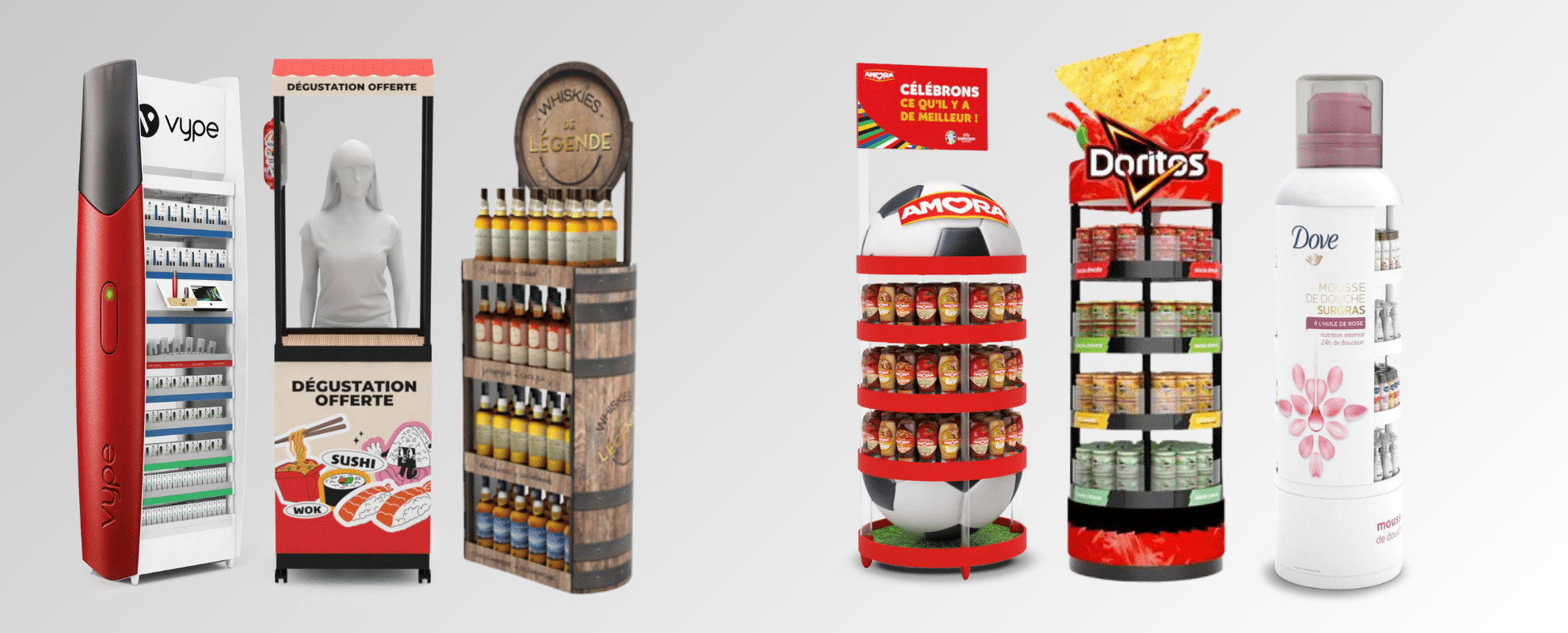 pop display display présentoir en plastique PLV réutilisable personnalisable 