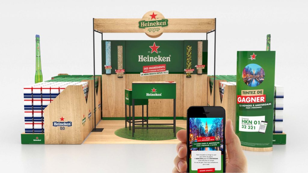 design d'activation PLV pour Heineken