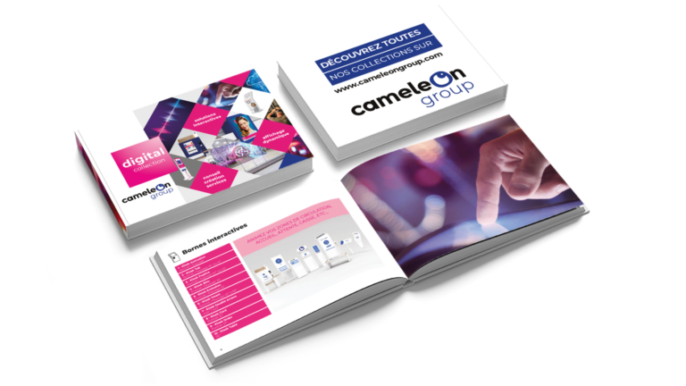 Catalogue digital Cameleon Group : affichage dynamique, bornes interactives, linéaire interactif et applications DooH